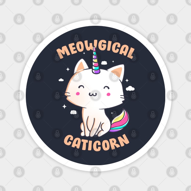 Meowgical Caticorn Cute Gift Magnet by eduely